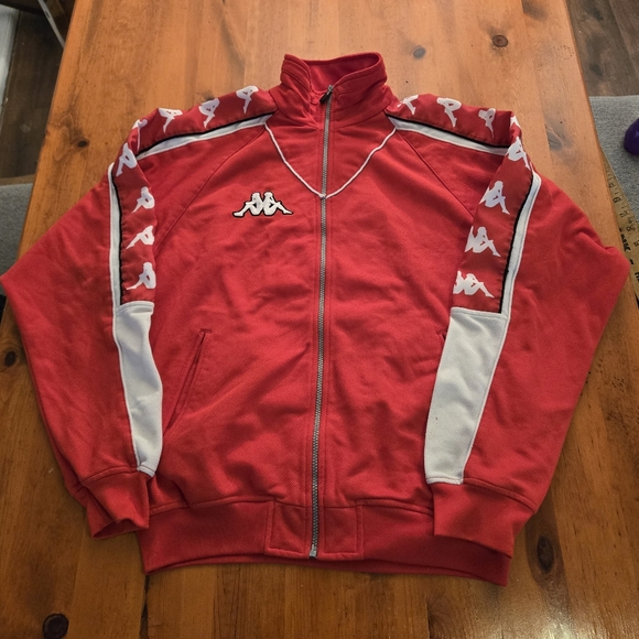 Kappa Other - Vintage Kappa Red and White Tracksuit Jacket Full Zippered Unisex Size XL *FLAWS